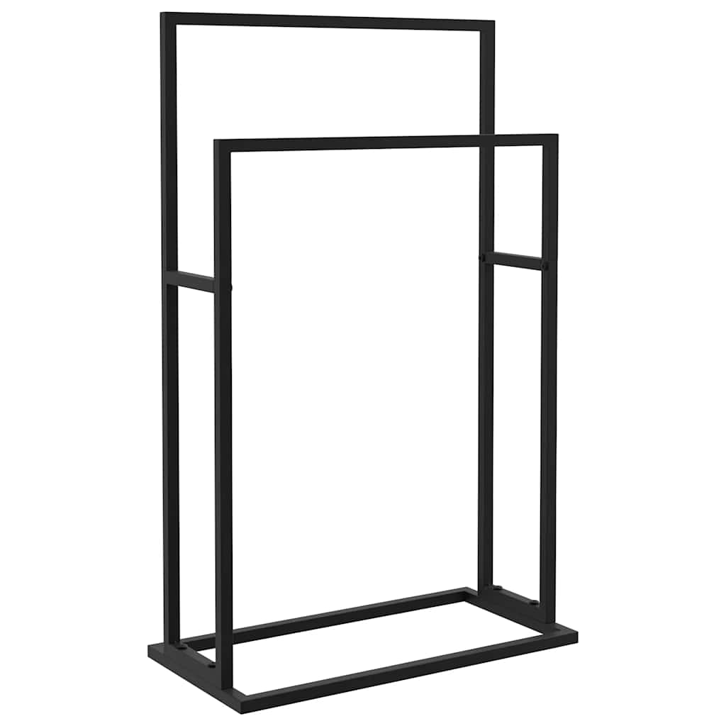 Estante de toalla Vidaxl separada 48x24x78.5 cm de hierro negro