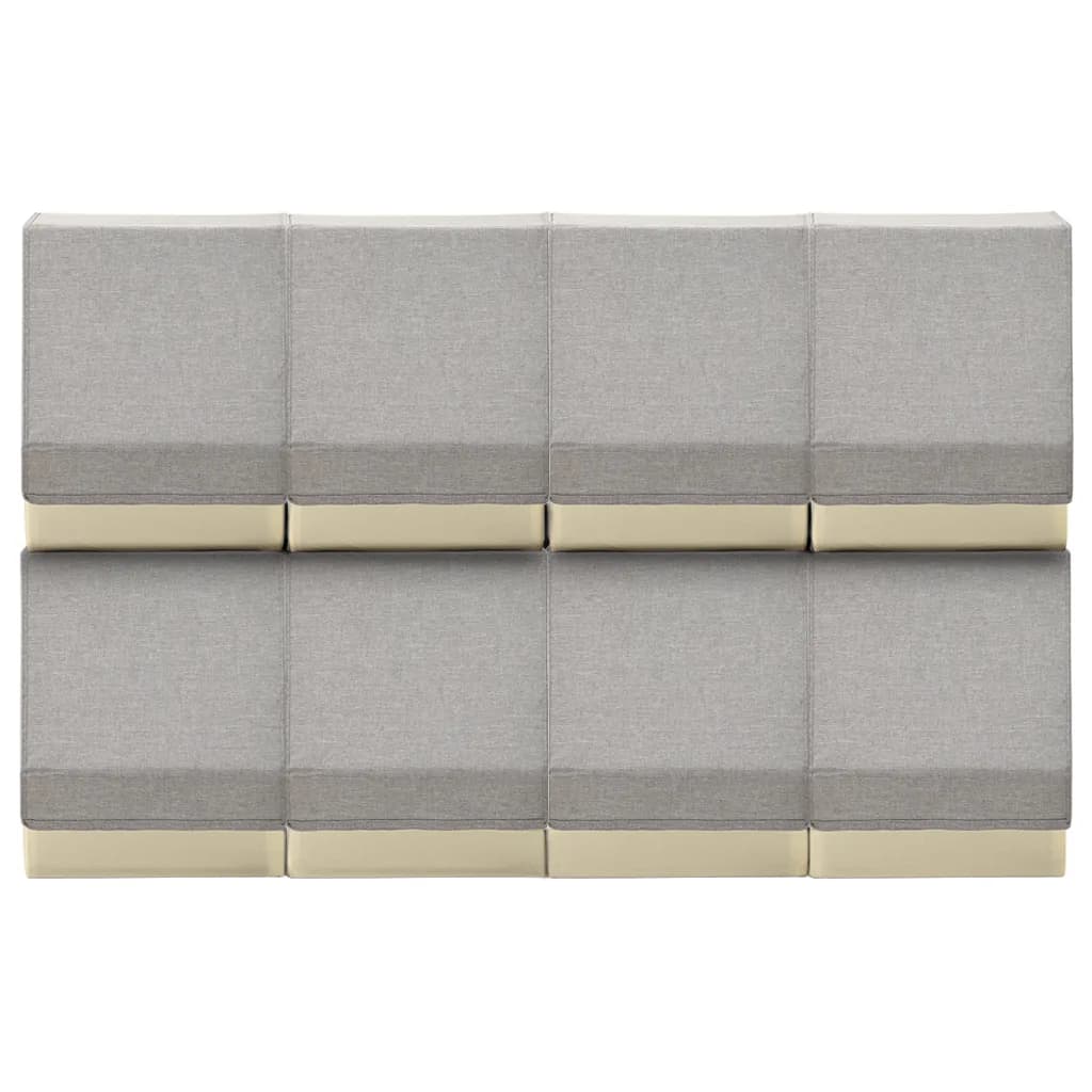 Set di scatole di stoccaggio a 8 pezzi Vidaxl con crema grigio in tessuto impilabile sul coperchio