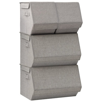 Vidaxl Set di scatole di stoccaggio a 4 pezzi Fabric grigio