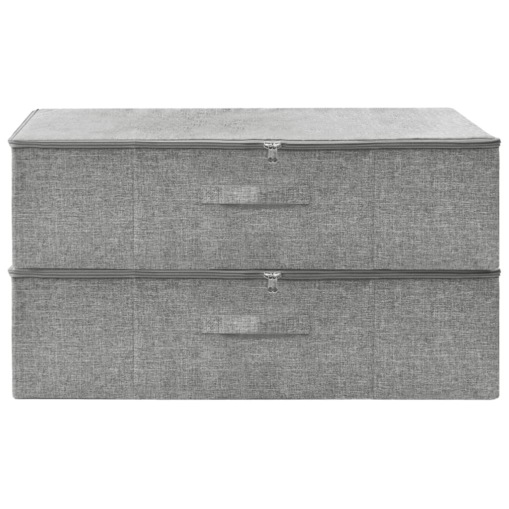 VidaXL Opbergboxen 2 st 70x40x18 cm stof grijs