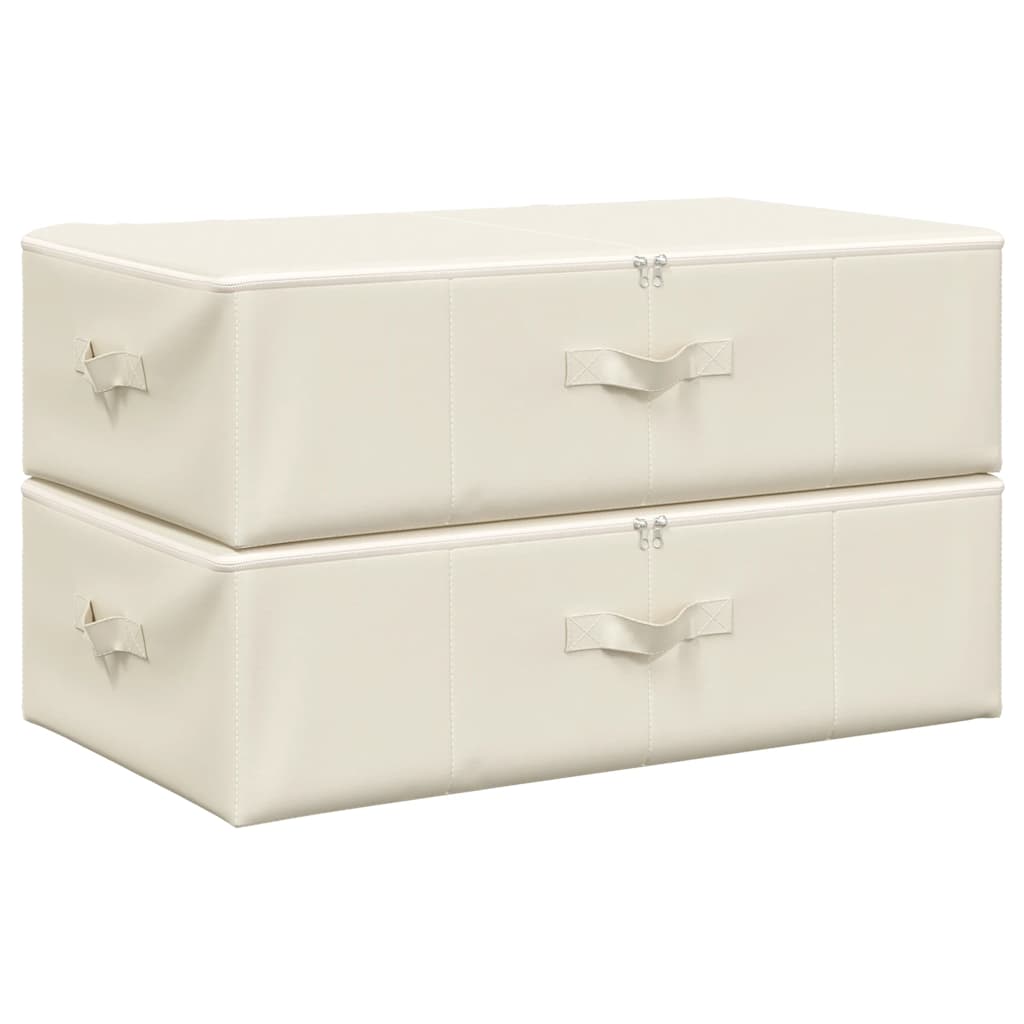 Cajas de almacenamiento de Vidaxl 2 ST 70x40x18 CM TELA CRAME Colored