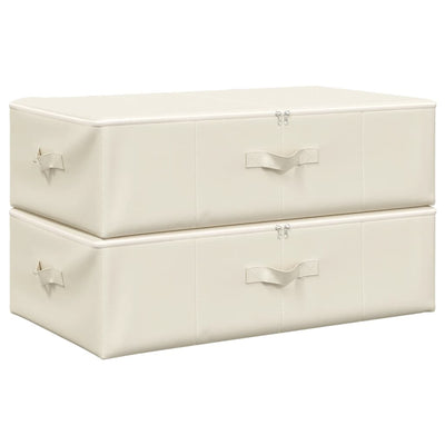Vidaxl opbergboxen 2 st 70x40x18 cm stof crèmekleurig