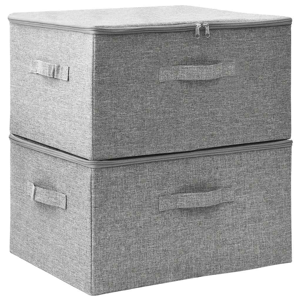 Cajas de almacenamiento de Vidaxl 2 PCS 43X34X23 CM TELA GRIS