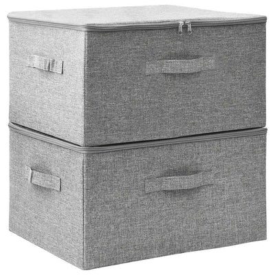 Cajas de almacenamiento de Vidaxl 2 PCS 43X34X23 CM TELA GRIS