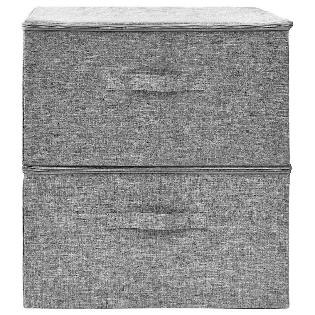 Vidaxl opbergboxen 2 st 43x34x23 cm stof grijs
