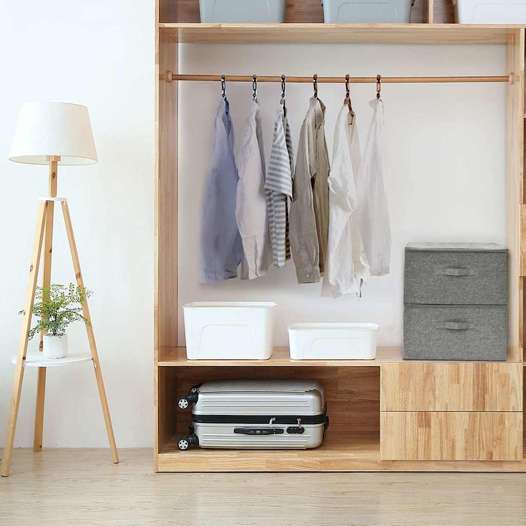 Cajas de almacenamiento de Vidaxl 2 PCS 43X34X23 CM TELA GRIS
