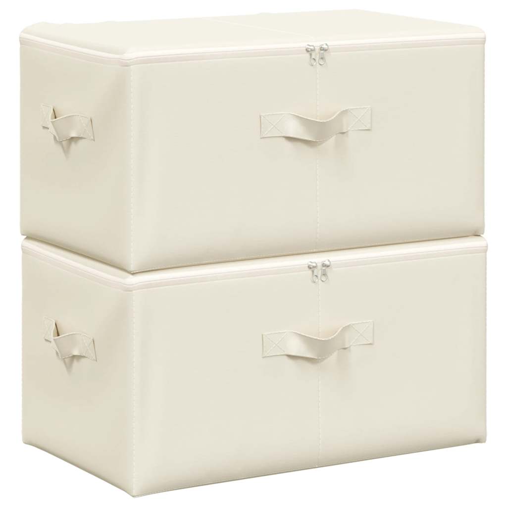 Cajas de almacenamiento de Vidaxl 2 PCS 43x34x23 CM CREM CRAM -COLADOR