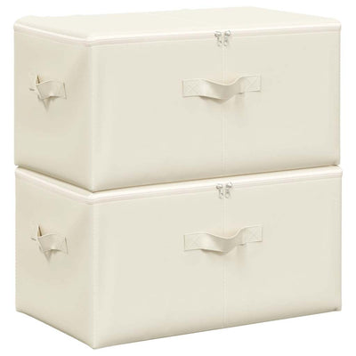 Scatole di archiviazione Vidaxl 2 PC 43x34x23 cm Crema in tessuto