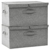 Scatole di archiviazione Vidaxl 2 PC 50x30x25 cm Grigio