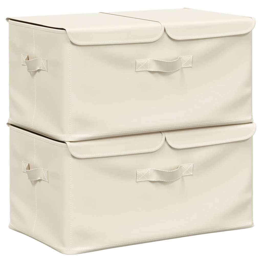 Cajas de almacenamiento de Vidaxl 2 PCS 50X30X25 CM CM CRAME COLORED