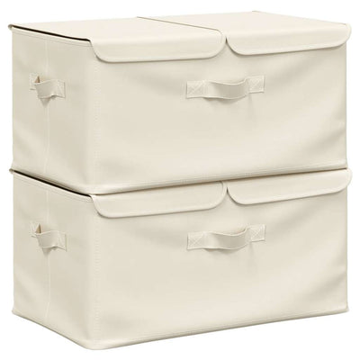 Scatole di archiviazione Vidaxl 2 PC 50x30x25 cm Crème color Crème