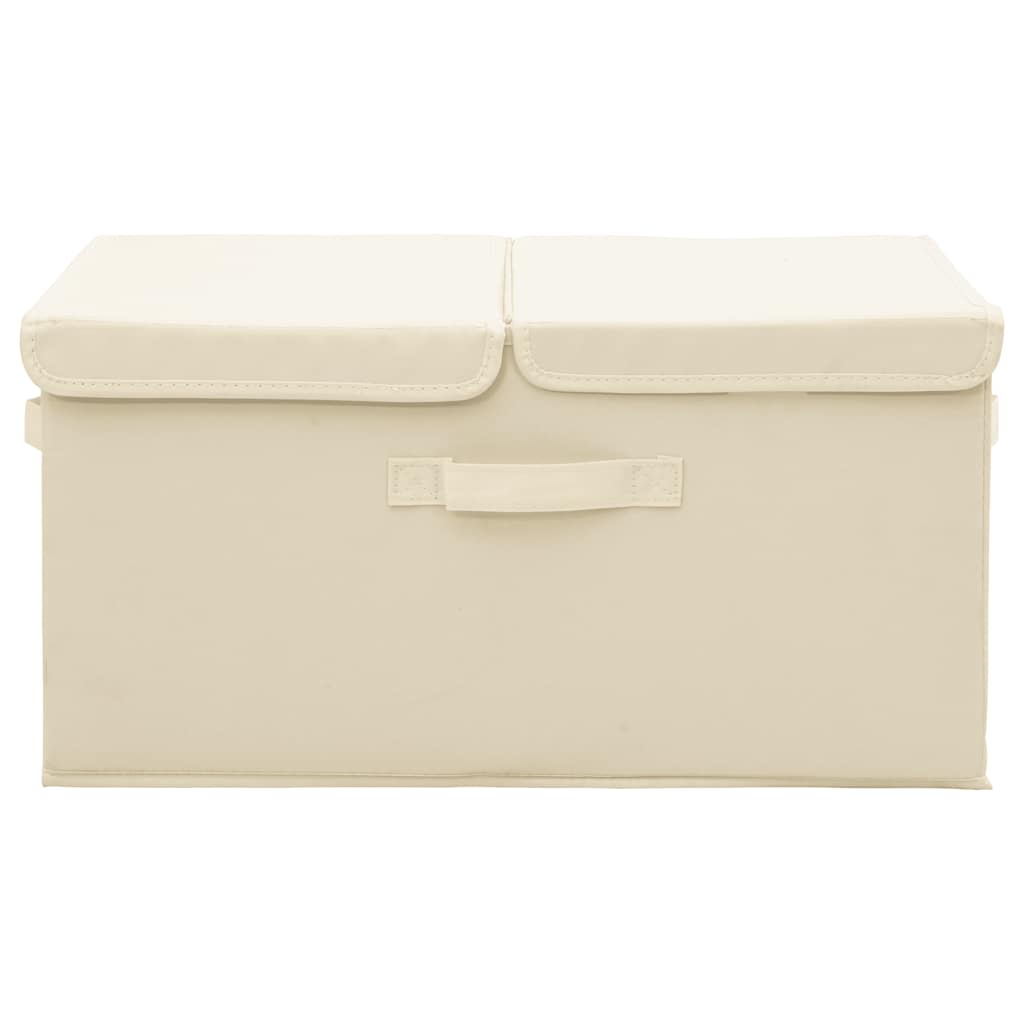 Scatole di archiviazione Vidaxl 2 PC 50x30x25 cm Crema in tessuto