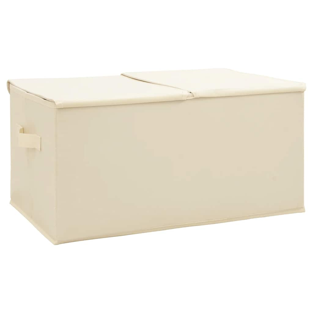 Scatole di archiviazione Vidaxl 2 PC 50x30x25 cm Crema in tessuto