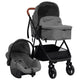 Vidaxl Passeggino 3 in 1 in acciaio grigio chiaro e nero