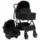 Vidaxl PRAM 3-In-1 de acero de color antracita y negro