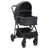 Vidaxl kinderwagen 2-in-1 staal antracietkleurig en zwart