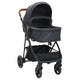 Passeggino Vidaxl 2 in 1 in acciaio antracite e nero