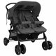 Cochecito VidaXL Twin Acero Gris Oscuro