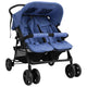 Cochecito VidaXL Twin Acero Azul Marino