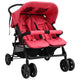 Cochecito VidaXL Twin Acero Rojo