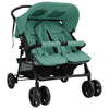 Cochecito VidaXL Twin Verde Acero