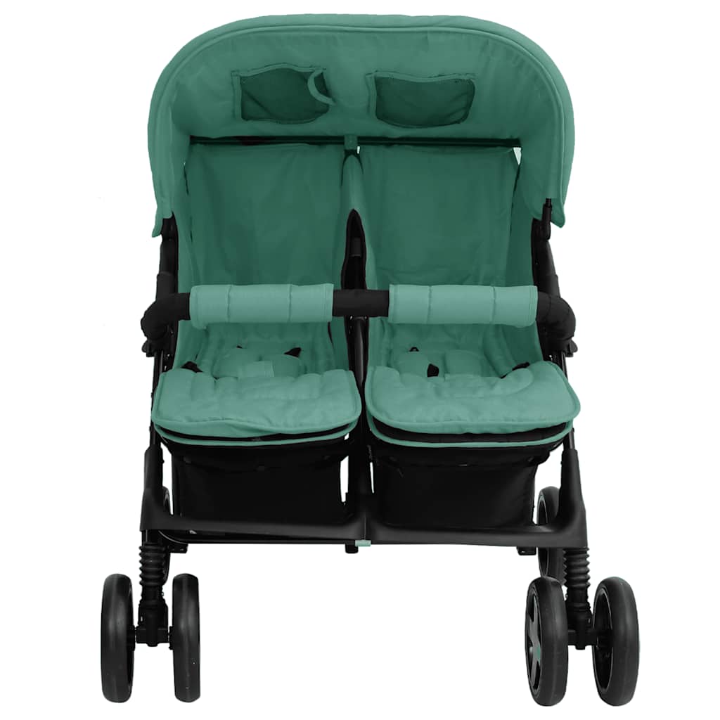 Cochecito VidaXL Twin Verde Acero