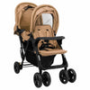 vidaXL Passeggino Gemellare Tandem Acciaio Tortora