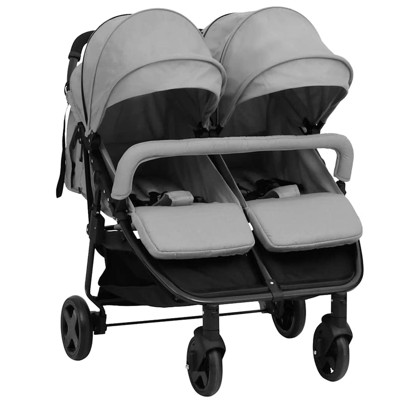 Vidaxl Twin Buggy acciaio grigio chiaro e nero
