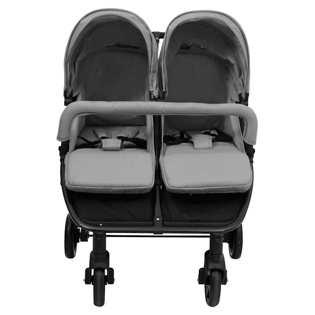 Vidaxl Twin Buggy Steel gris claro y negro
