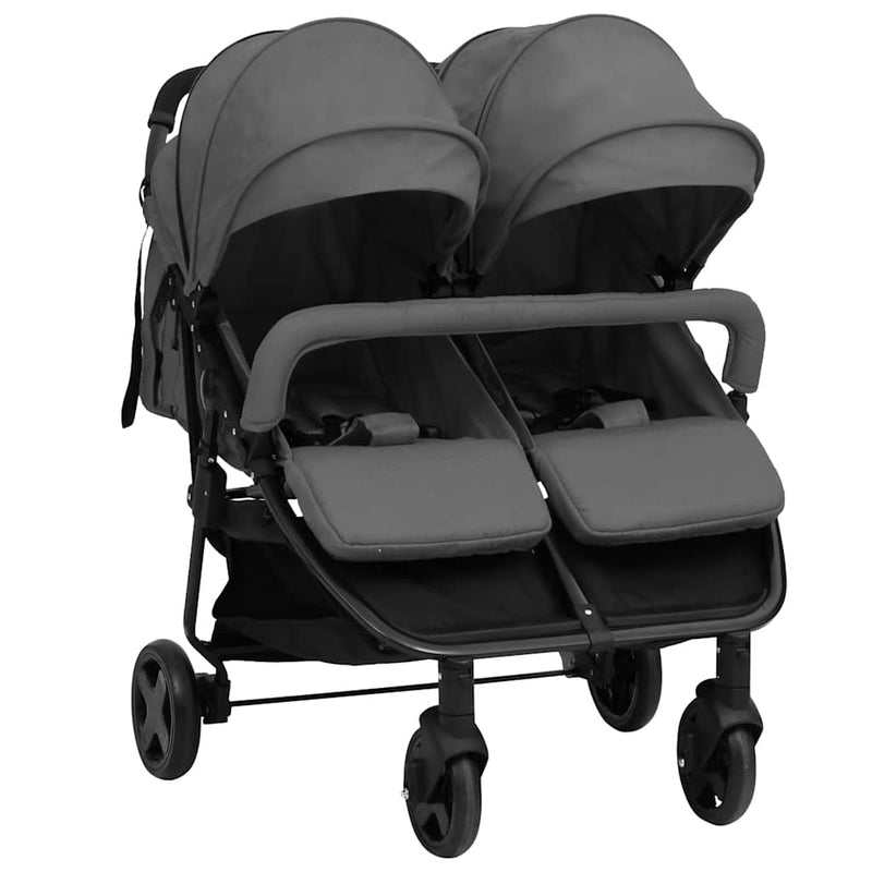 Vidaxl Twin Buggy acciaio scuro grigio e nero