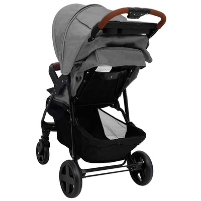 Vidaxl Passeggino 2 in 1 in acciaio grigio chiaro