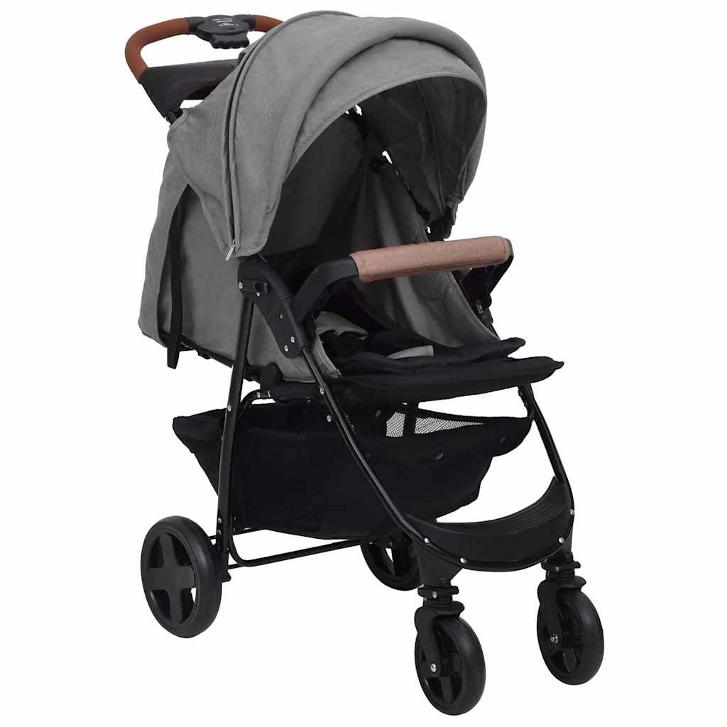 Vidaxl Passeggino 2 in 1 in acciaio grigio chiaro