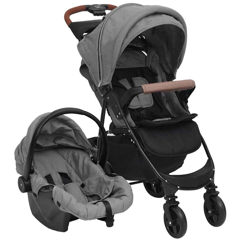 Vidaxl Passeggino 3 in 1 in acciaio grigio chiaro