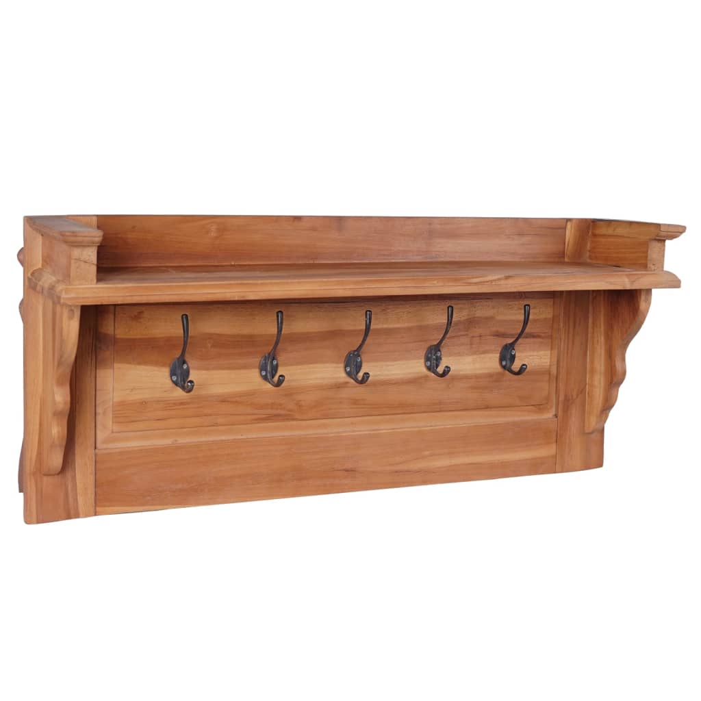 Vidaxl Wall Coat Rack 80x16.5x35 cm in teak solido