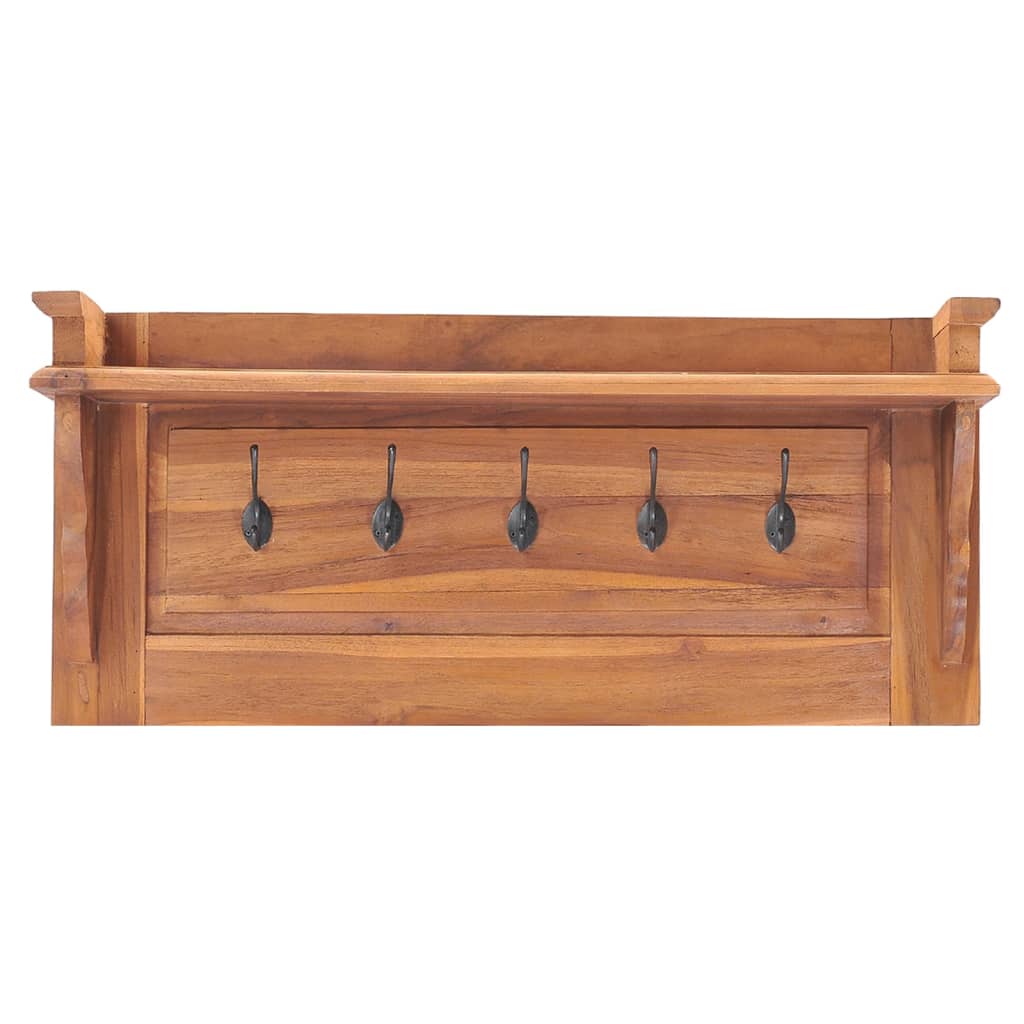 Vidaxl Wall Coat Rack 80x16.5x35 cm in teak solido