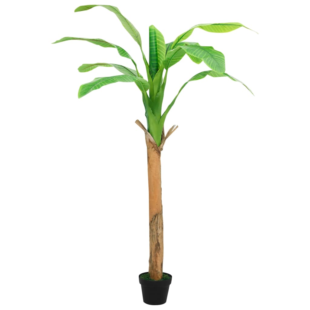 Vidaxl Árbol artificial con maceta de plátano de 180 cm verde
