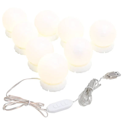 Iluminación de espejo Vidaxl con 8 lámparas LED blancas y blancas frías calientes