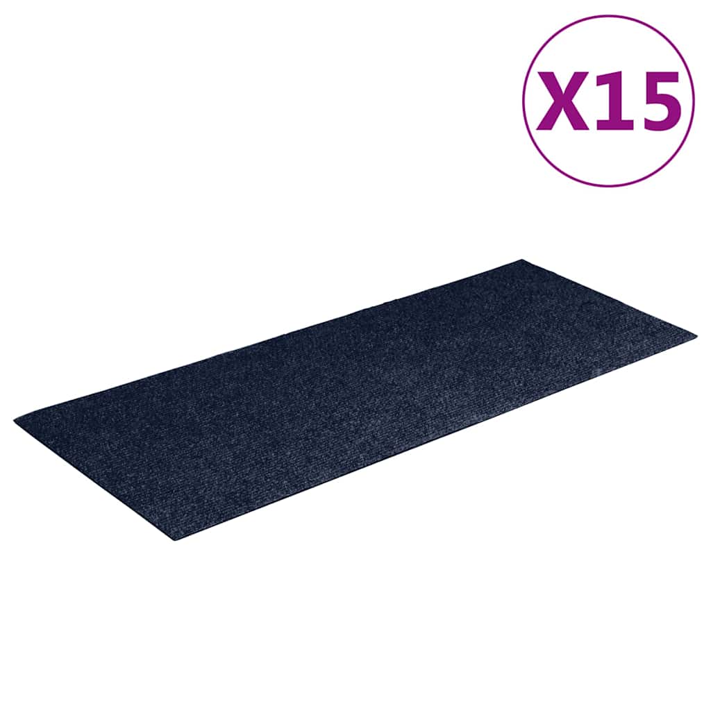 Vidaxl 15 esteras de pedal de Vidaxl autoadhesivo rectangular 60x25 cm azul