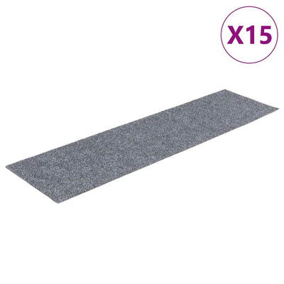 Vidaxl 15 esteras de pedal de Vidaxl autoadhesivo rectangular 76x20 cm gris claro