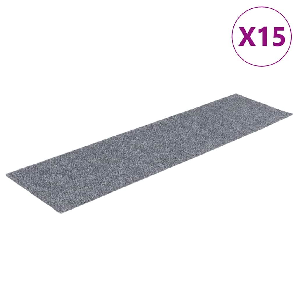 Vidaxl 15 esteras de pedal de Vidaxl autoadhesivo rectangular 76x20 cm gris claro