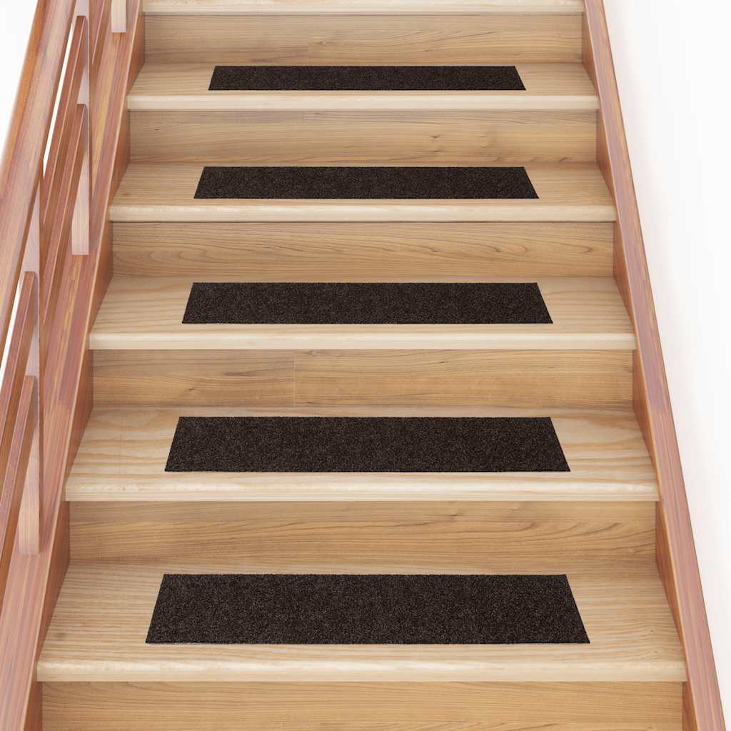 Vidaxl 15 esteras de pedal de Vidaxl autoadhesivo rectangular 76x20 cm marrón oscuro