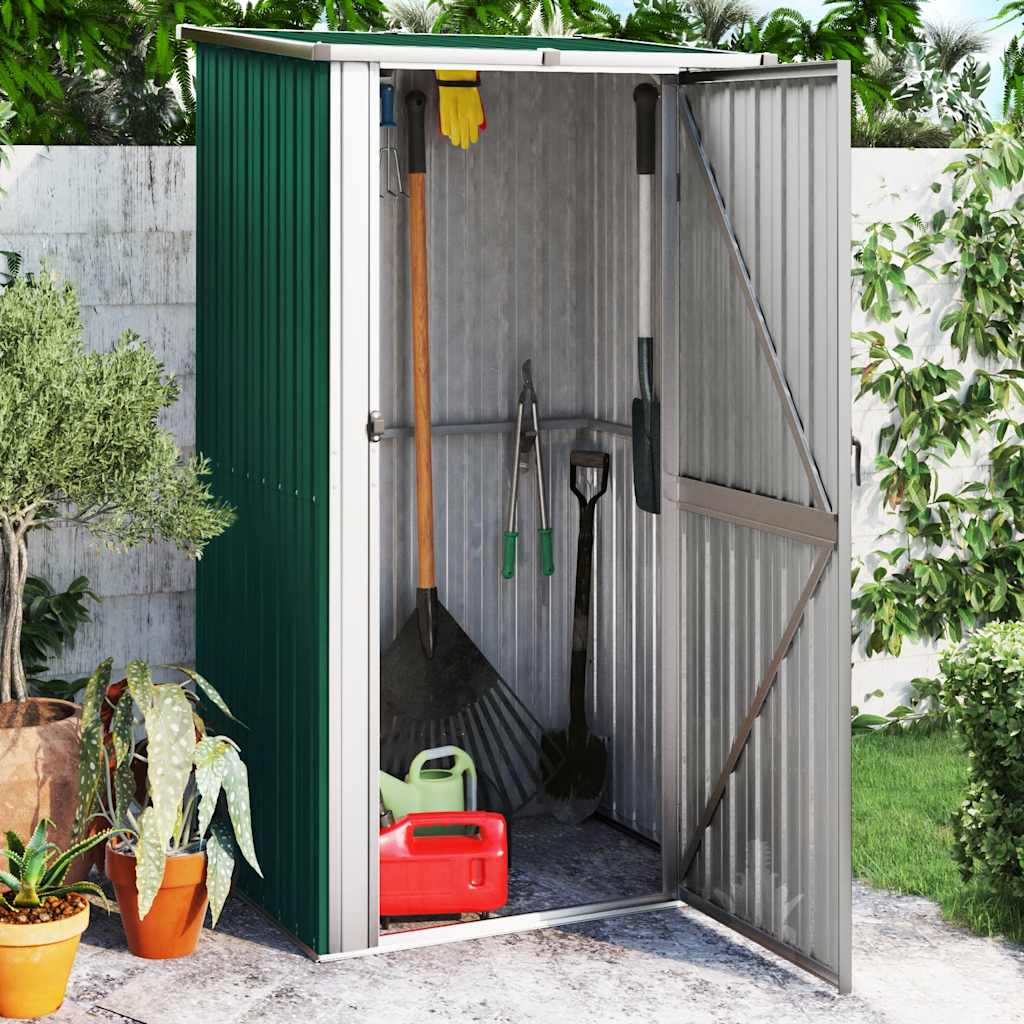 Vidaxl Garden Shed 118.5x97x209.5 cm de acero galvanizado verde