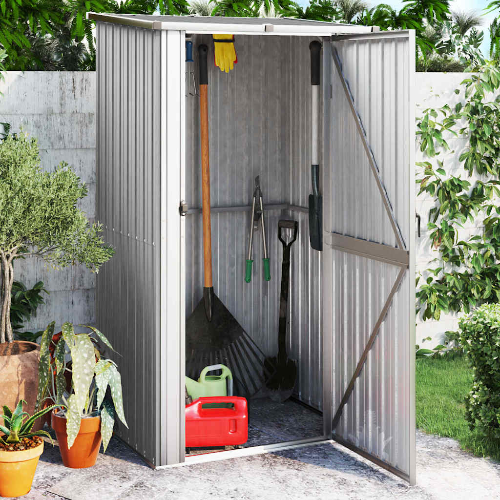 Vidaxl Garden Shed 118.5x97x209.5 cm de acero galvanizado gris