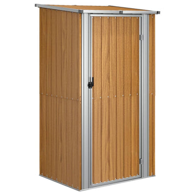 Vidaxl Garden capannone 118.5x97x209.5 cm marrone galvanizzato in acciaio