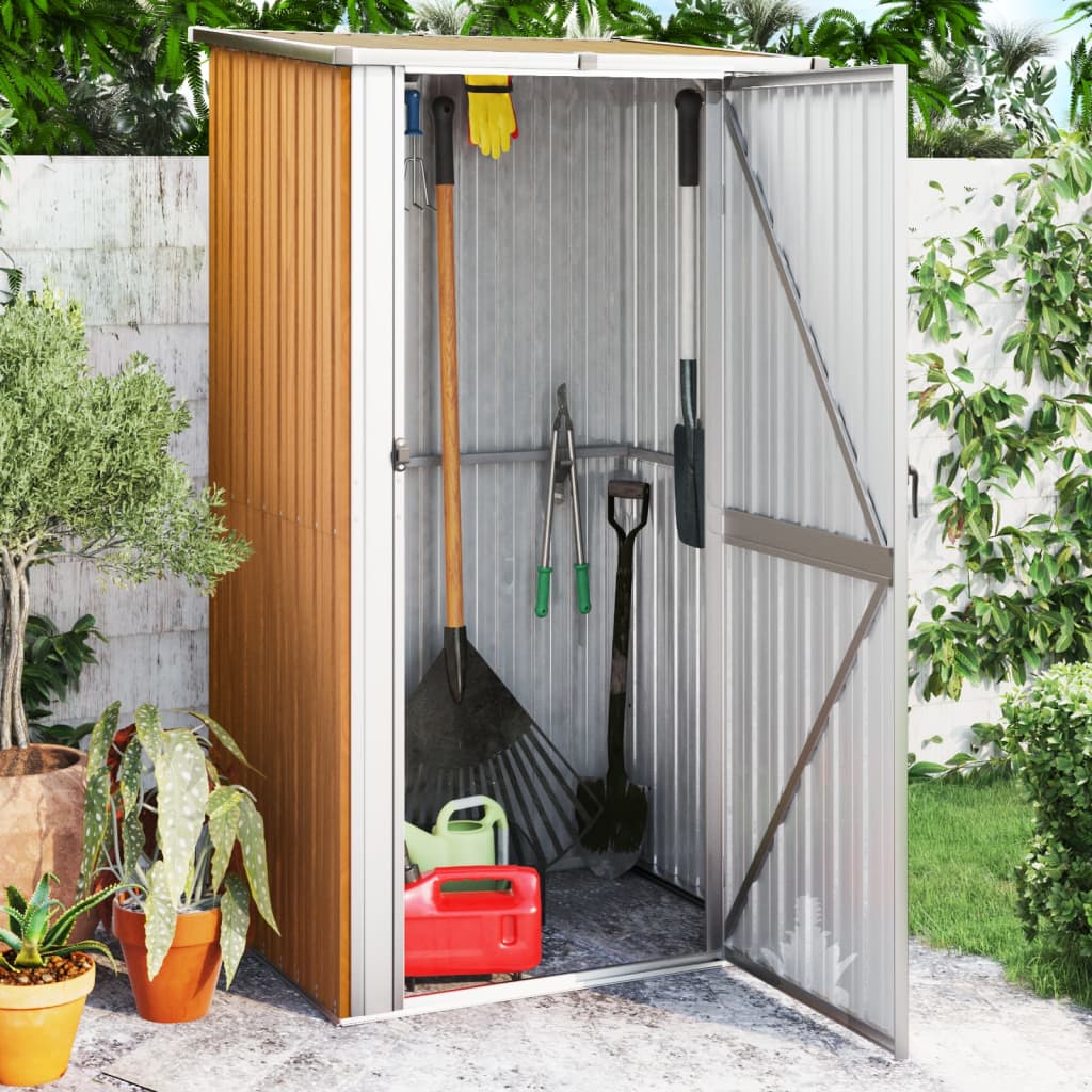 Vidaxl tuinhuis bruin 118,5x97x209,5 cm gegalvaniseerd staal