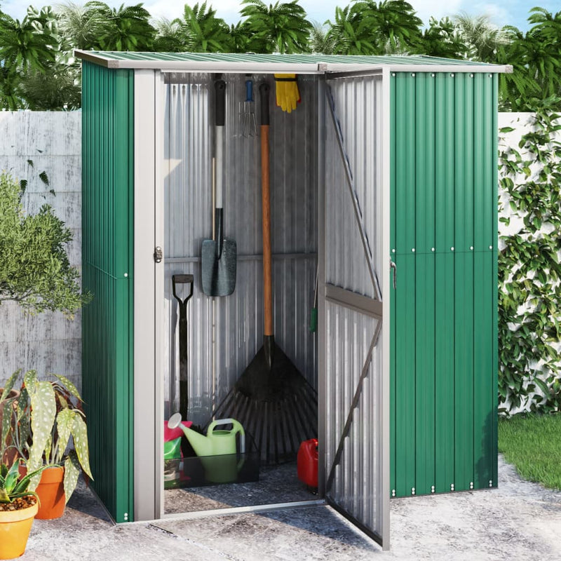 Vidaxl Garden Shed 180.5x97x209.5 cm de acero galvanizado verde