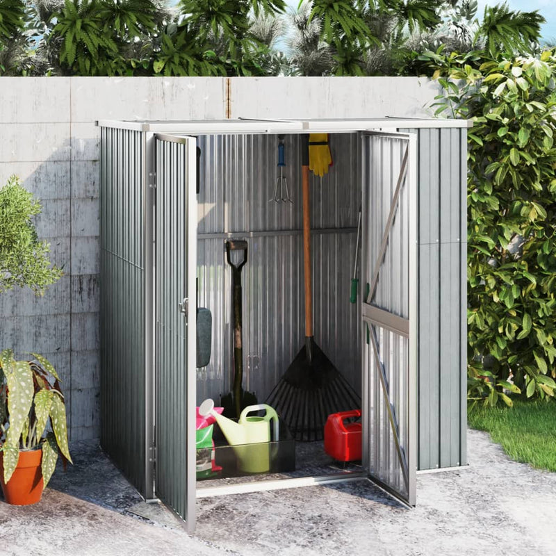 Vidaxl Garden capannone 161x89x161 cm grigio in acciaio zincato