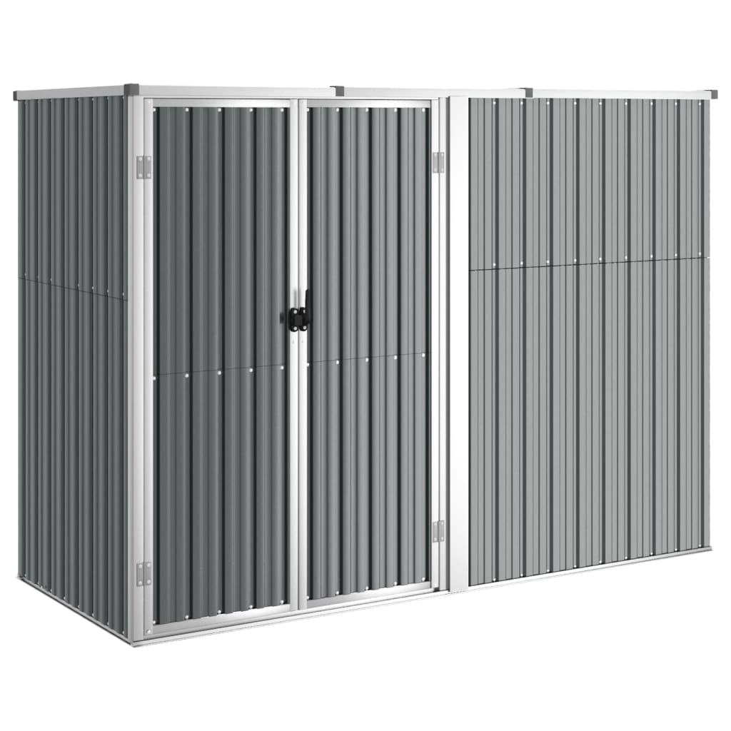 Vidaxl Garden Shed 225x89x161 cm de acero galvanizado gris