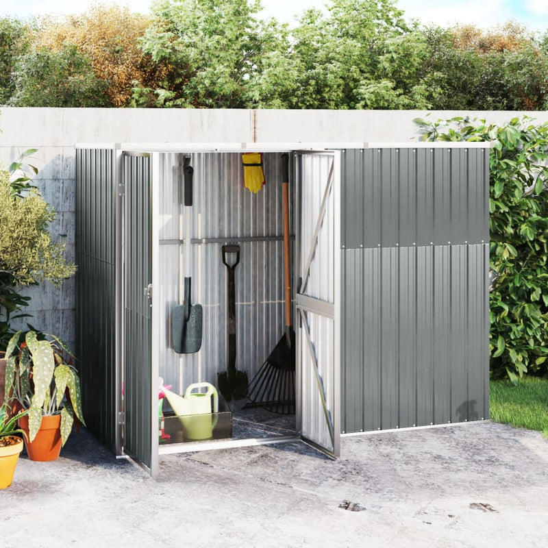Vidaxl Garden capannone 225x89x161 cm grigio galvanizzato