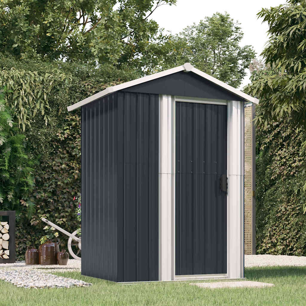 Vidaxl Garden Shed 126x97.5x177 CM Color de antracita de acero galvanizado